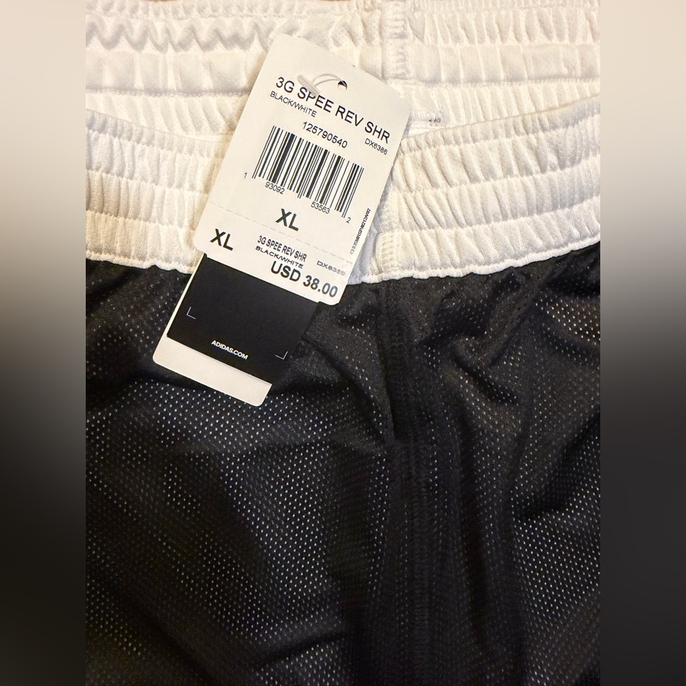 Adidas Men's Black and White Athletic Shorts - Picture 4 of 6